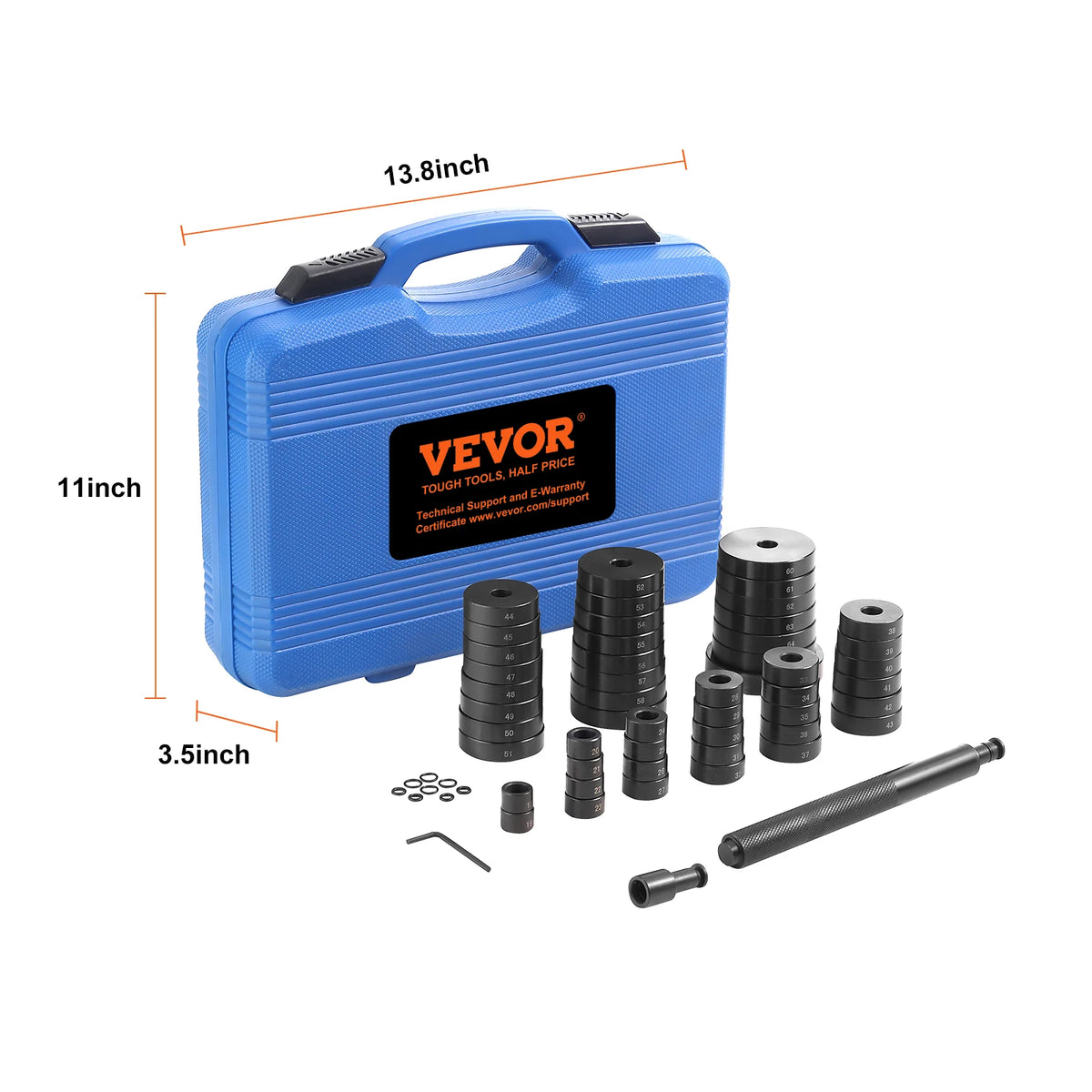 SucceBuy 52PCS Custom Bushing Bearing&Seal Driver Set Transmission Wheel Axle Bearing Race Seal Driver Installer Remover 18-65mm