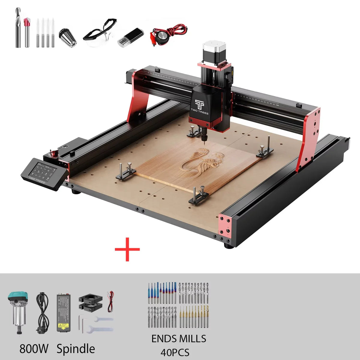 TWOTREES TTC450 Pro CNC Machine 4Axis Metal Cutting Machine For CNC Router Machine And Laser Engraving Cutting Wood GRBL Control