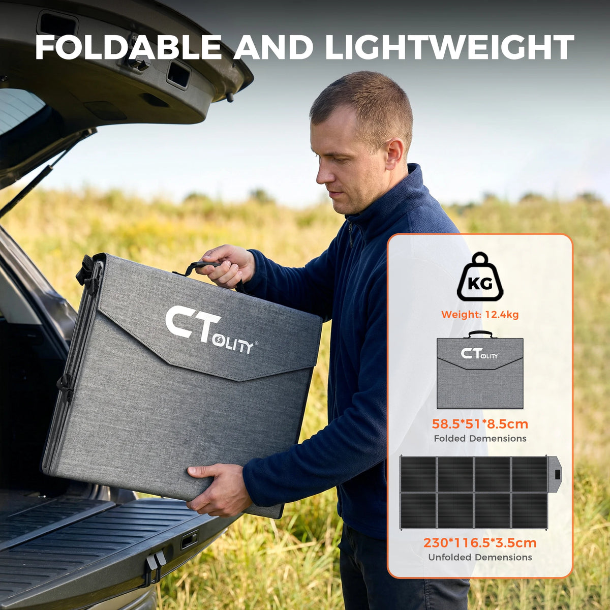 CTOLITY Portable Foldable Solar Charger Kit For Camping And RV
