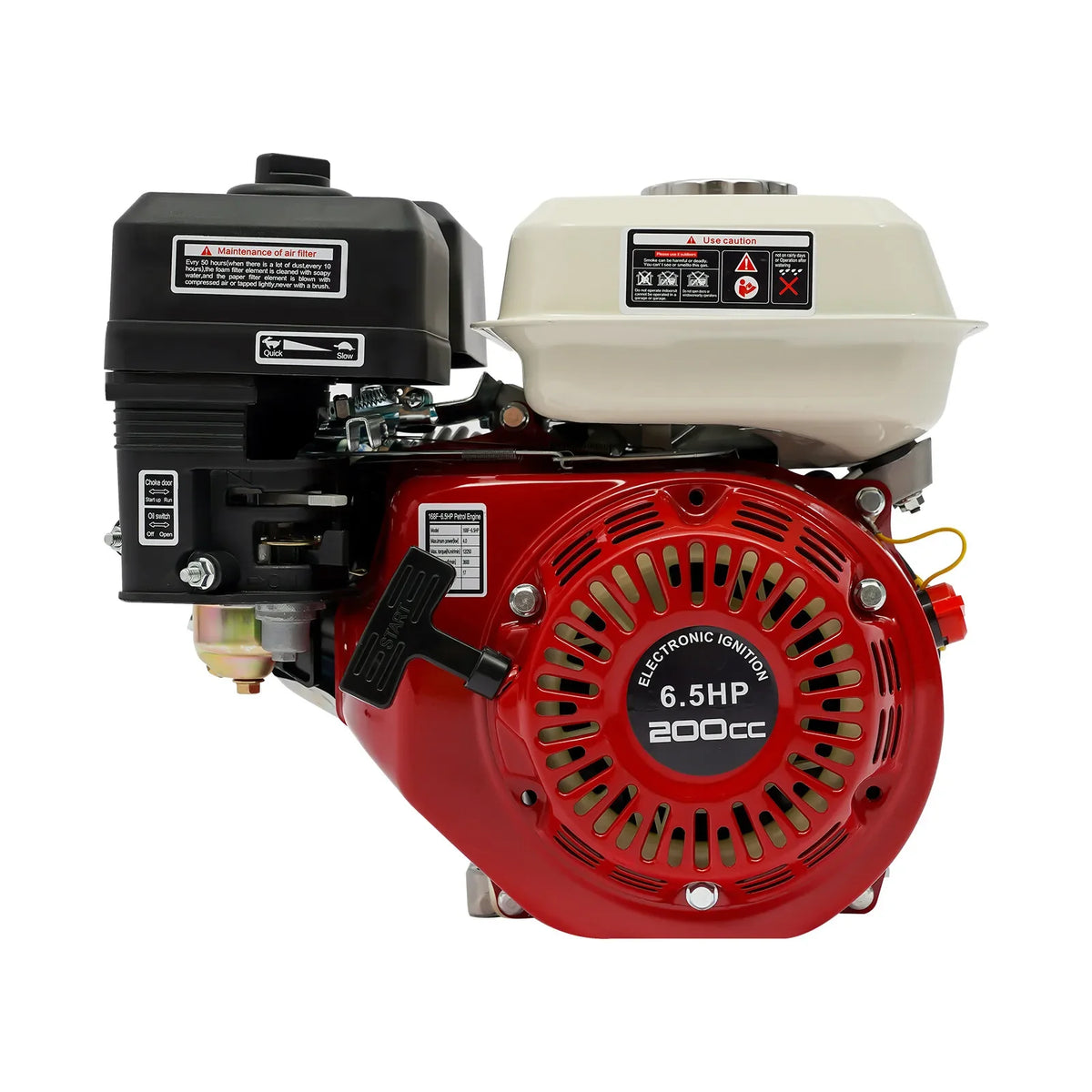 4 Stroke for Honda GX160 Gas Engine 200CC Motor, 6.5HP Gas Engine Single Cylinder OHV Cooling Horizontal Shaft, 5mm Shaft Keyway