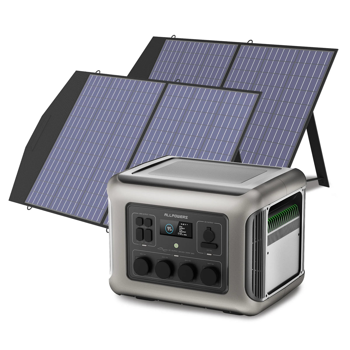 ALLPOWERS R2500 Solar Generator 2500W 1920Wh Portable Power Station & SP027 100W Foldable Solar Panels Charger for Camping home