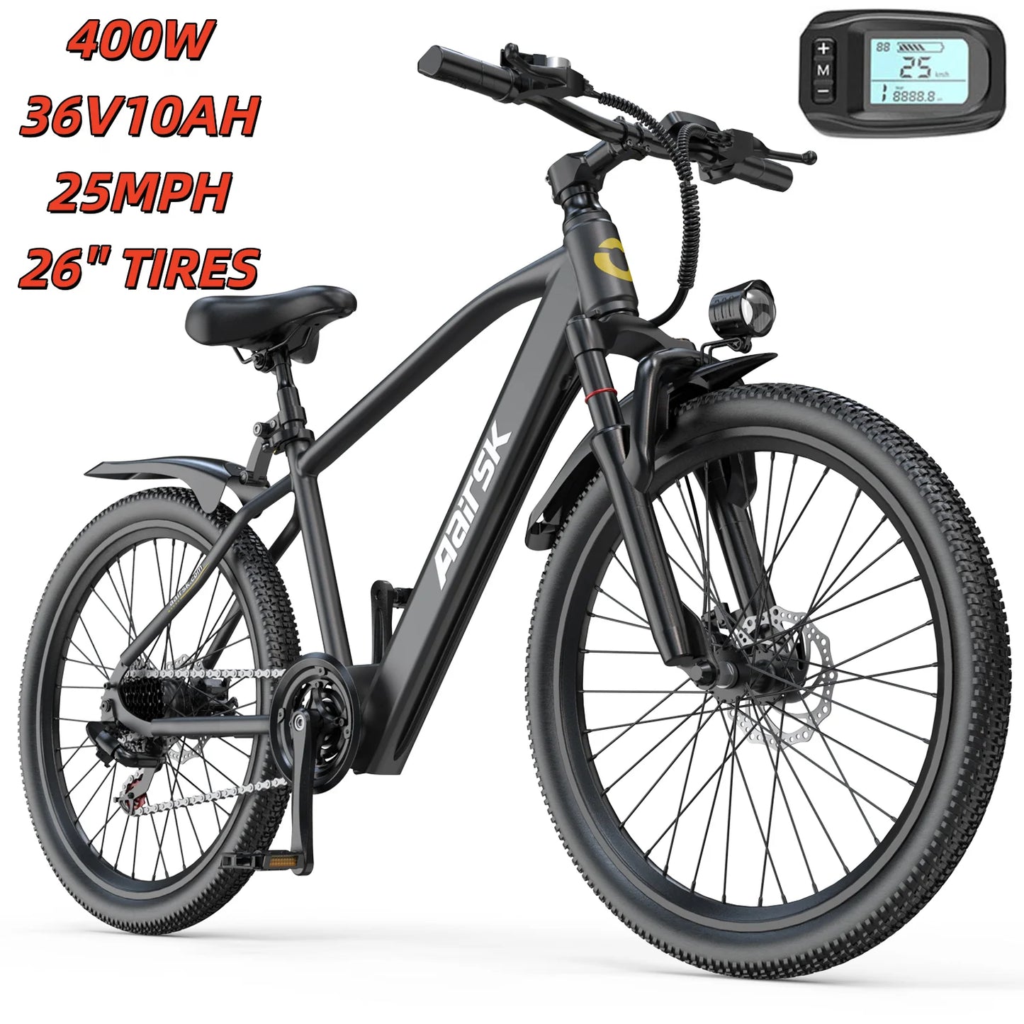 EOEOTWO E01 Heavy Duty Ebike, 400 LBS Capacity, 65Nm High Torque, Front Suspension, Rear Rack, 5 Riding Modes, Phone Holder with Charging
