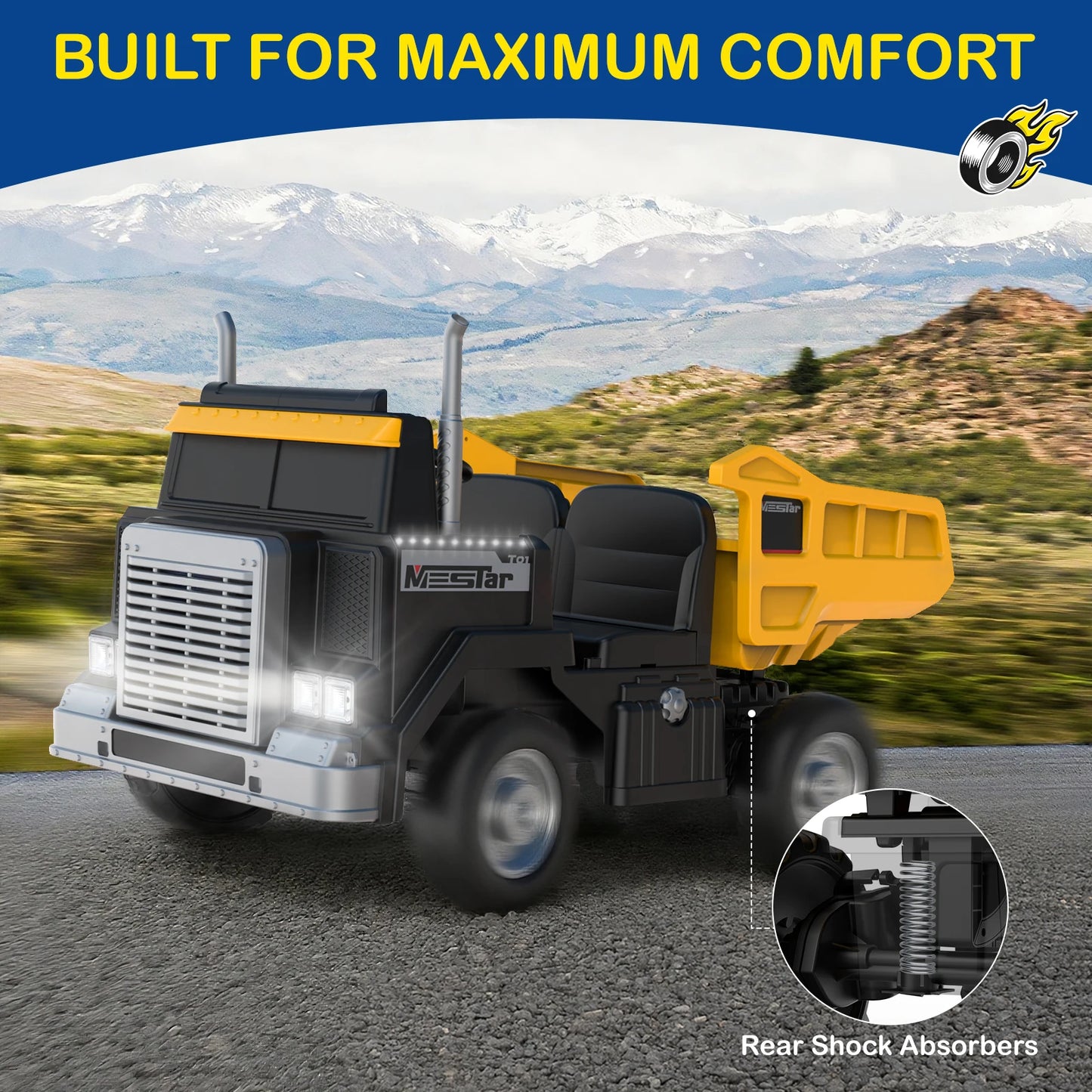 LIGIANT 24V Ride On Dump Truck 4WD Kids Remote LED