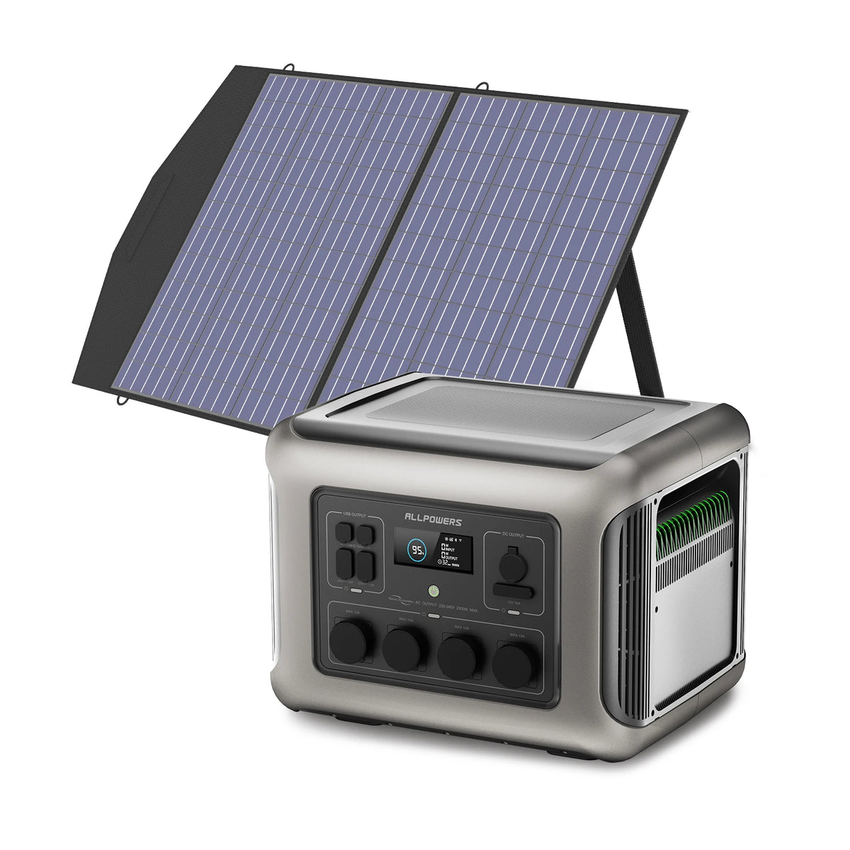 ALLPOWERS R2500 Solar Generator 2500W 1920Wh Portable Power Station & SP027 100W Foldable Solar Panels Charger for Camping home