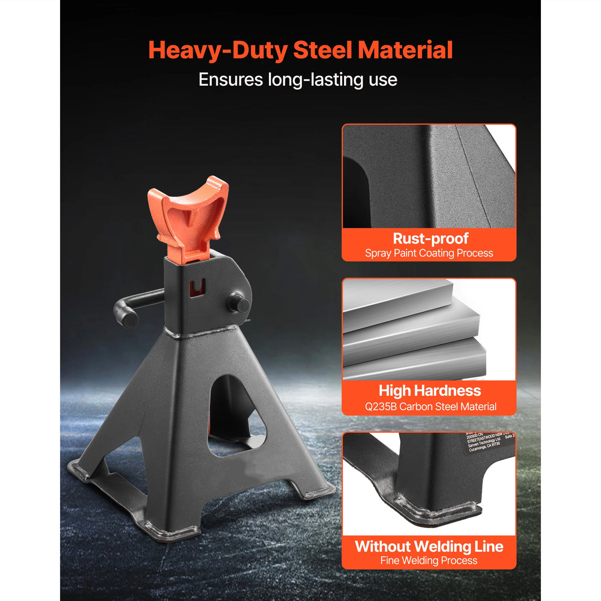 SucceBuy Heavy Duty Steel Jack Stands With Locking Protection