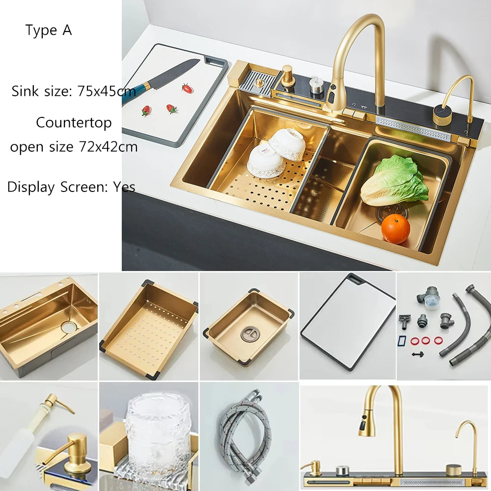 Smart Digital Display Integrated Kitchen Sink Set With Water Purifier