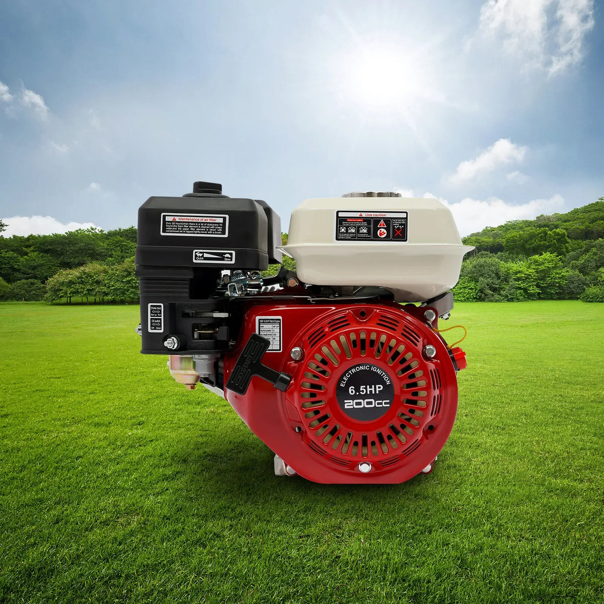 4 Stroke for Honda GX160 Gas Engine 200CC Motor, 6.5HP Gas Engine Single Cylinder OHV Cooling Horizontal Shaft, 5mm Shaft Keyway