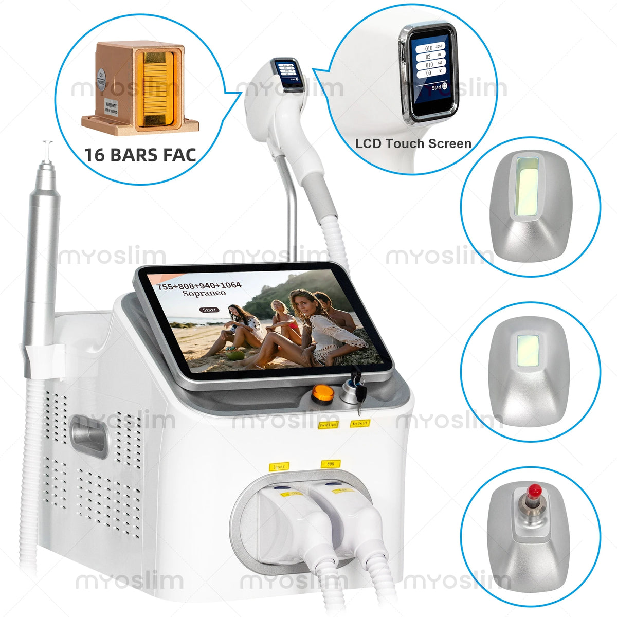 Myoslim 5000W Professional 808 Laser Hair And Tattoo Removal Machine