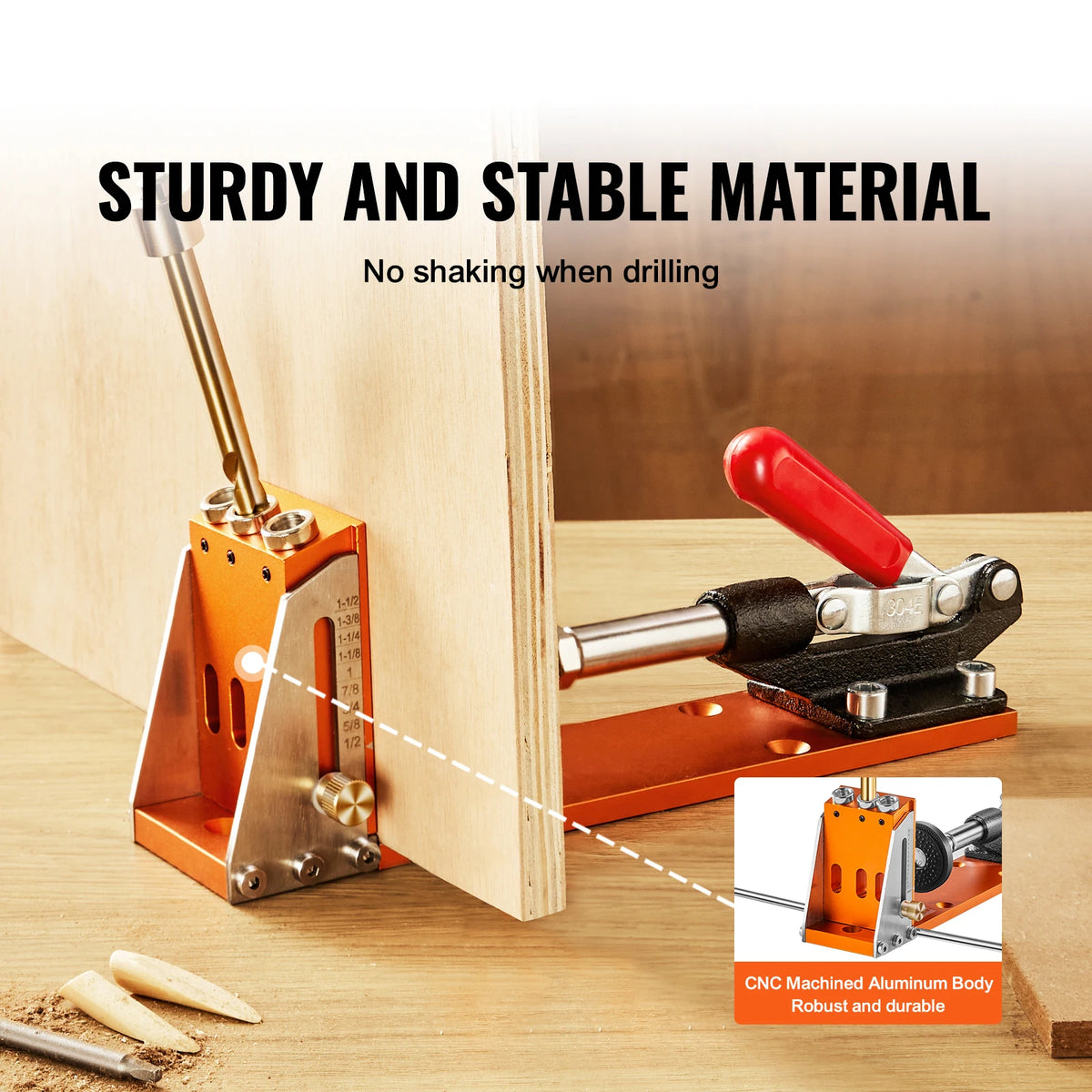 SucceBuy Adjustable Pocket Hole Jig Kit With Drill Accessories
