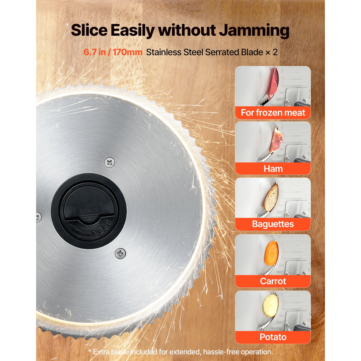 SucceBuy Electric Meat Slicer With Dual Stainless Steel Blades