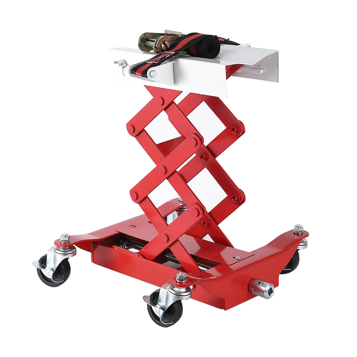 Transmission Jack 450 LBS Capacity: Low Profile Lift with 2M Safety Straps & 4 Brake Wheels, 7-23 Inch Range for Car & Truck Repair