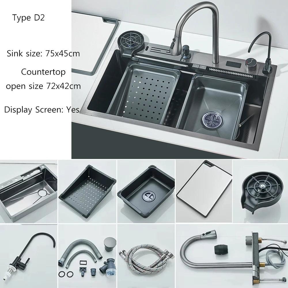 Smart Digital Display Integrated Kitchen Sink Set With Water Purifier