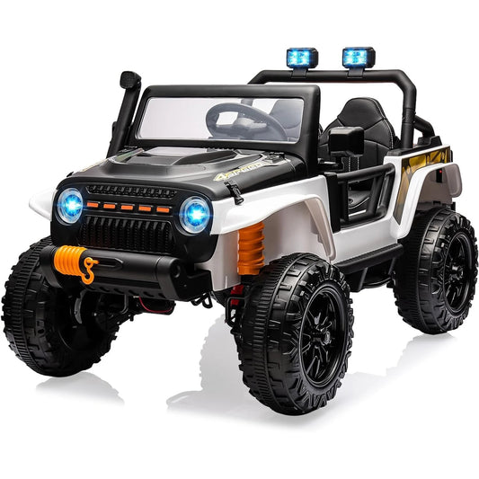 24V 2 Seater Ride On Car for Kids Electric Truck with Remote Control Ride on Truck w/ 4-Wheeler Suspension 4WD Battery Powered