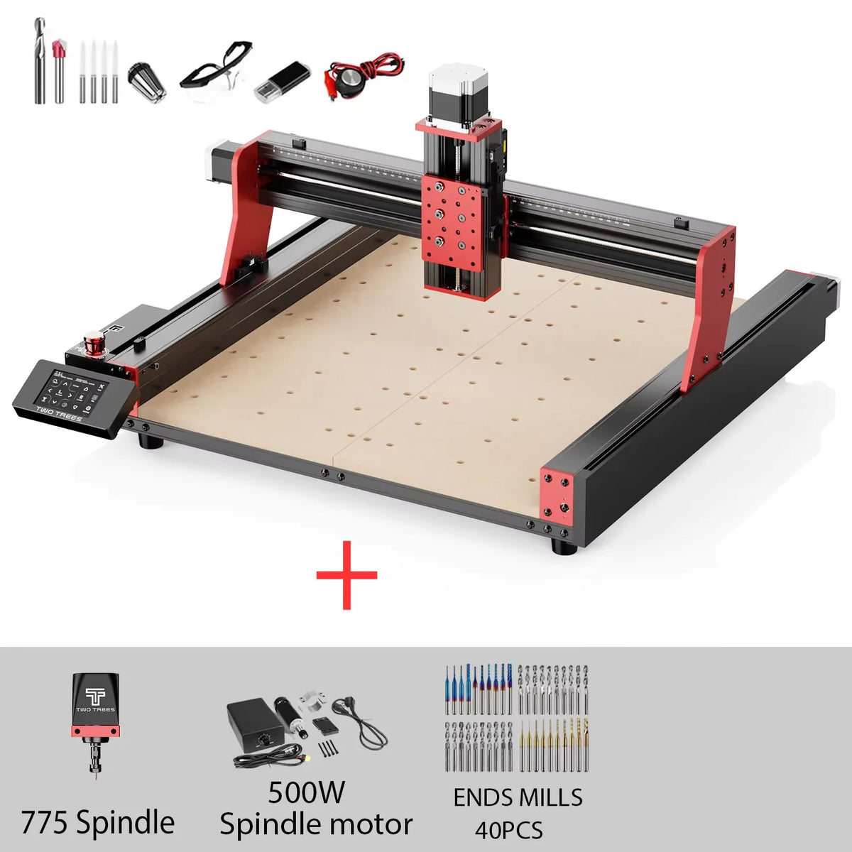 TWOTREES TTC450 Pro CNC Machine 4Axis Metal Cutting Machine For CNC Router Machine And Laser Engraving Cutting Wood GRBL Control