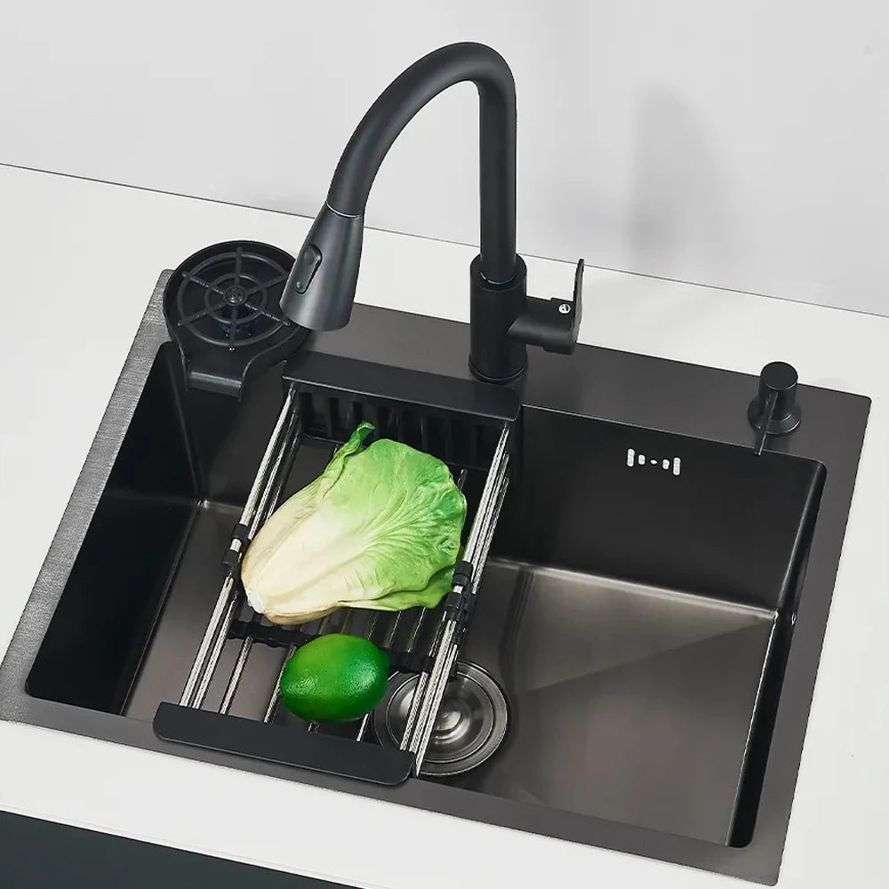 Stainless Steel Undermount Kitchen Sink With Integrated Faucet