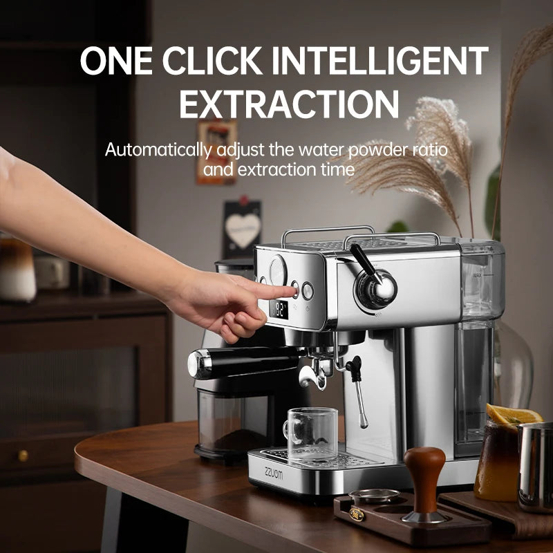GEION 20 Bar Semi-Automatic Espresso Machine With Pressure Gauge