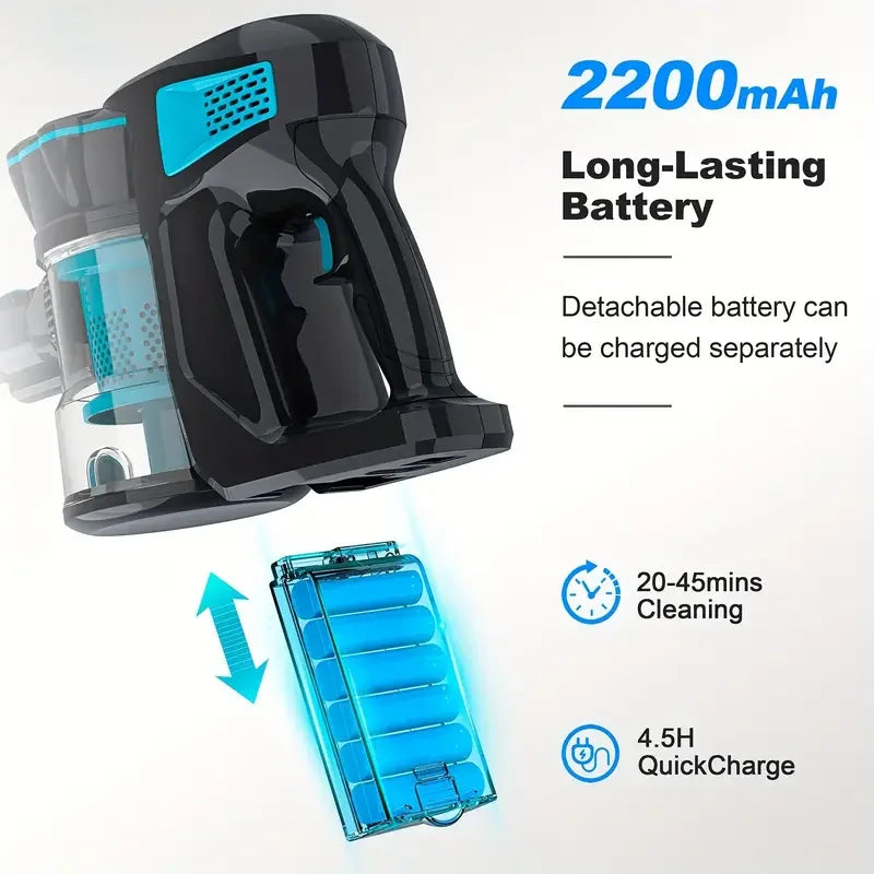 INSE V770 Cordless Handheld Vacuum Cleaner 6-in-1 20KPa Powerful Lightweight Stick Vacuum Flexible LED Headlights for Carpet Bed