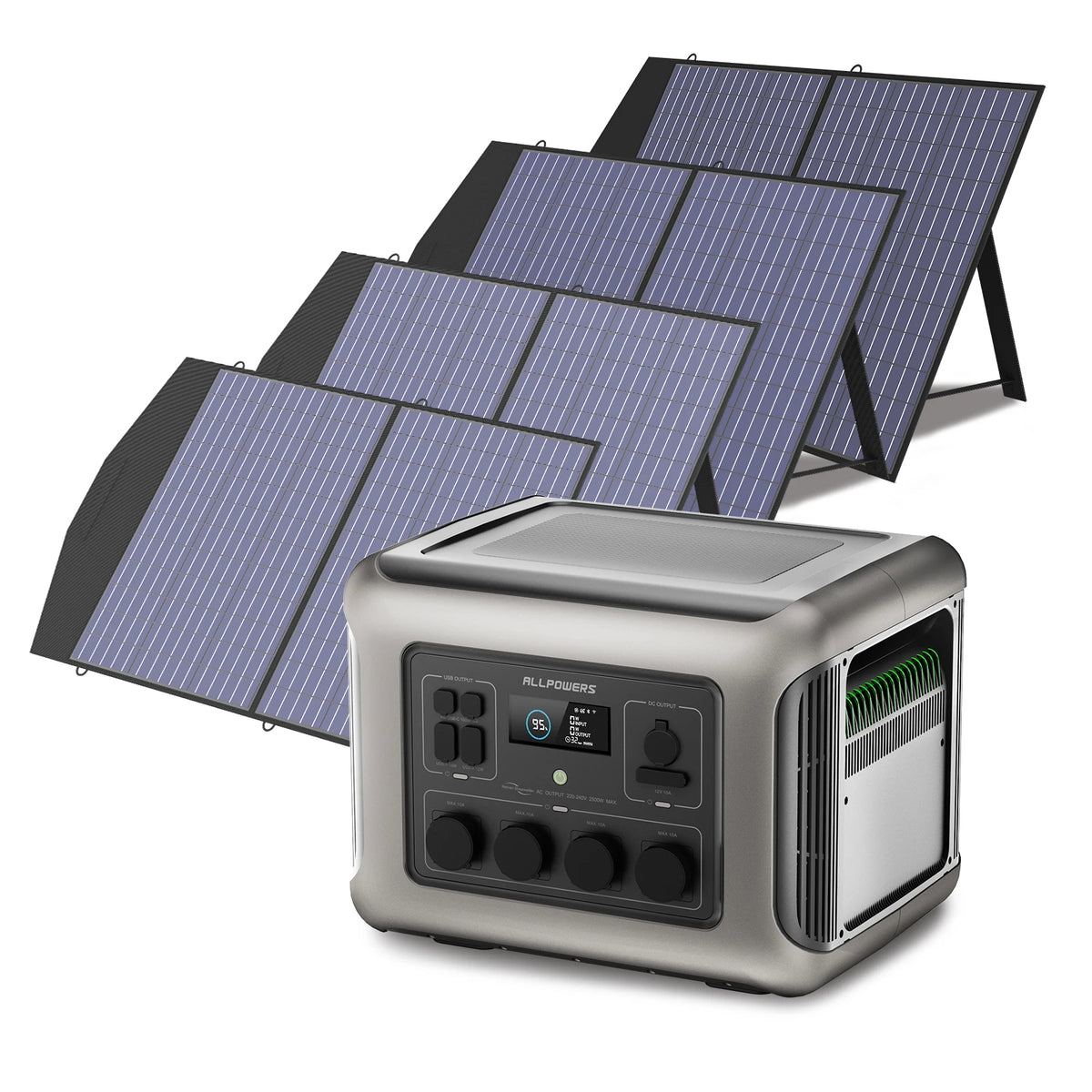 ALLPOWERS R2500 Solar Generator 2500W 1920Wh Portable Power Station & SP027 100W Foldable Solar Panels Charger for Camping home