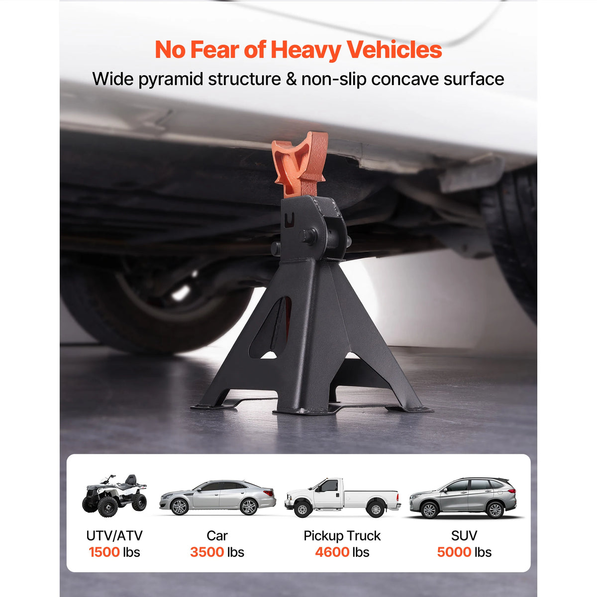 SucceBuy Heavy Duty Steel Jack Stands With Locking Protection