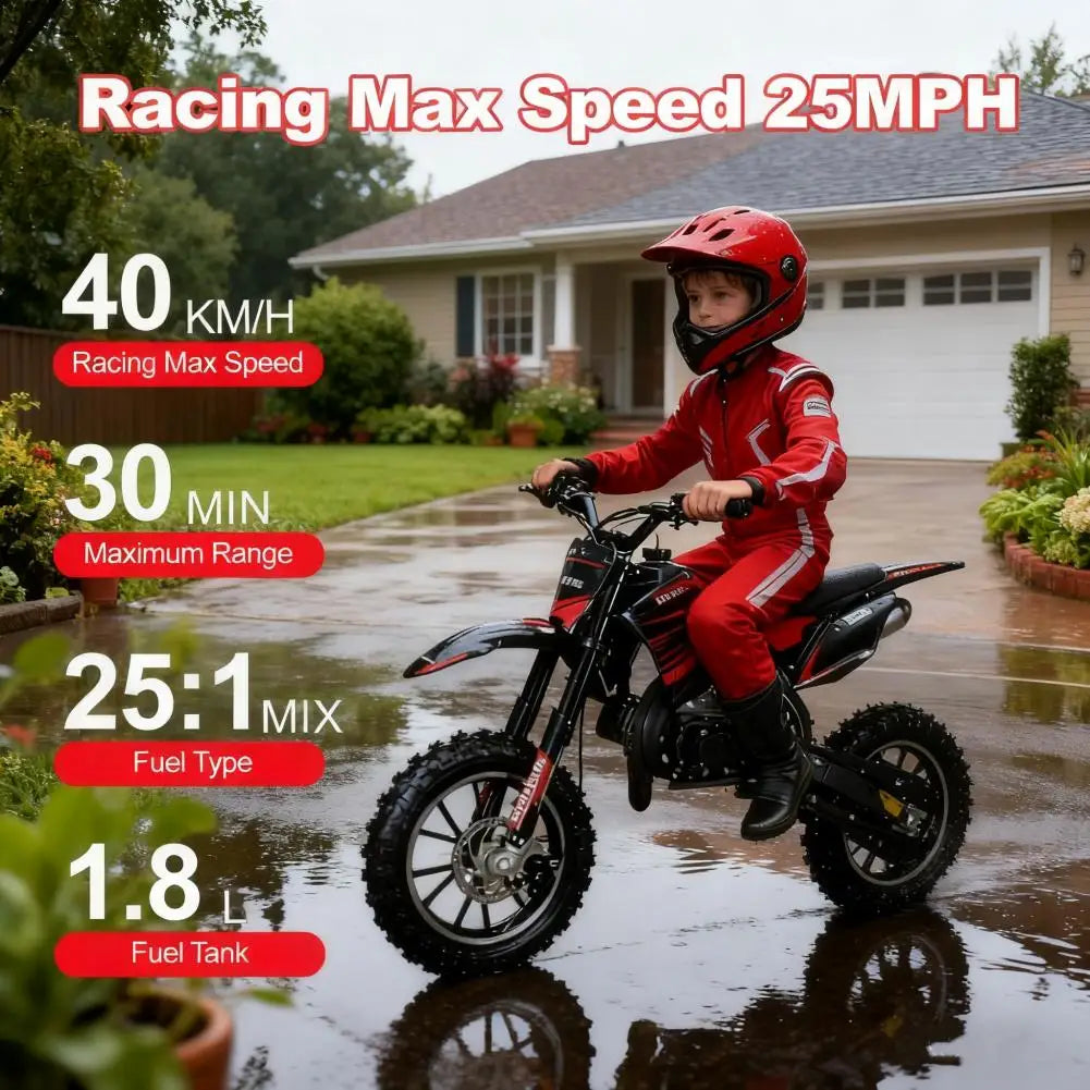 Gas Powered Kids Dirt Bike 49cc 2 Stroke Pocket Motorbike