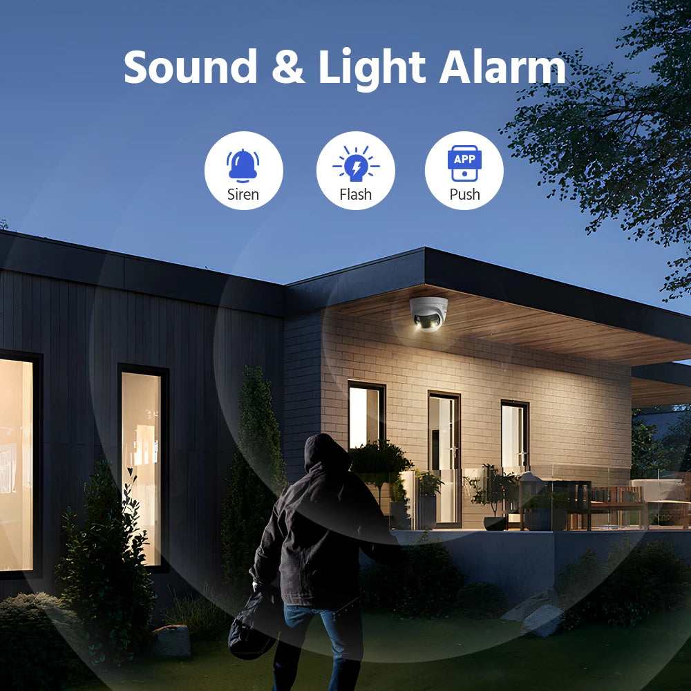 ANNKE 8MP Camera Security Dual Lens Human Detect Two Way Audio 180° Wide View Angle Panoramic Dual Lens Poe IP Camera