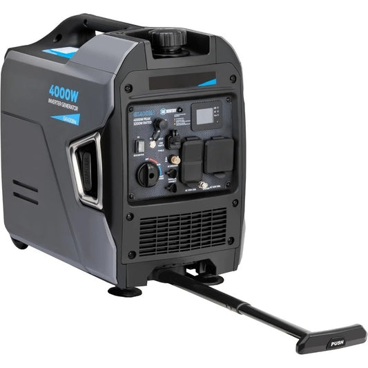 4000W Portable Ultra Quiet Dual Fuel Inverter Generator with Parallel Capability RV Ready Handle Wheels CO Detection