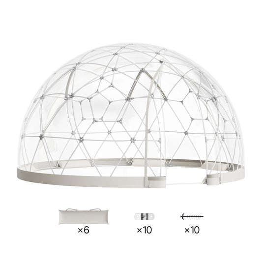 SucceBuy Garden Dome Tent Weatherproof Geodesic Dome Greenhouse with Window PVC Igloo Tents for Backyard Patios Camping Party