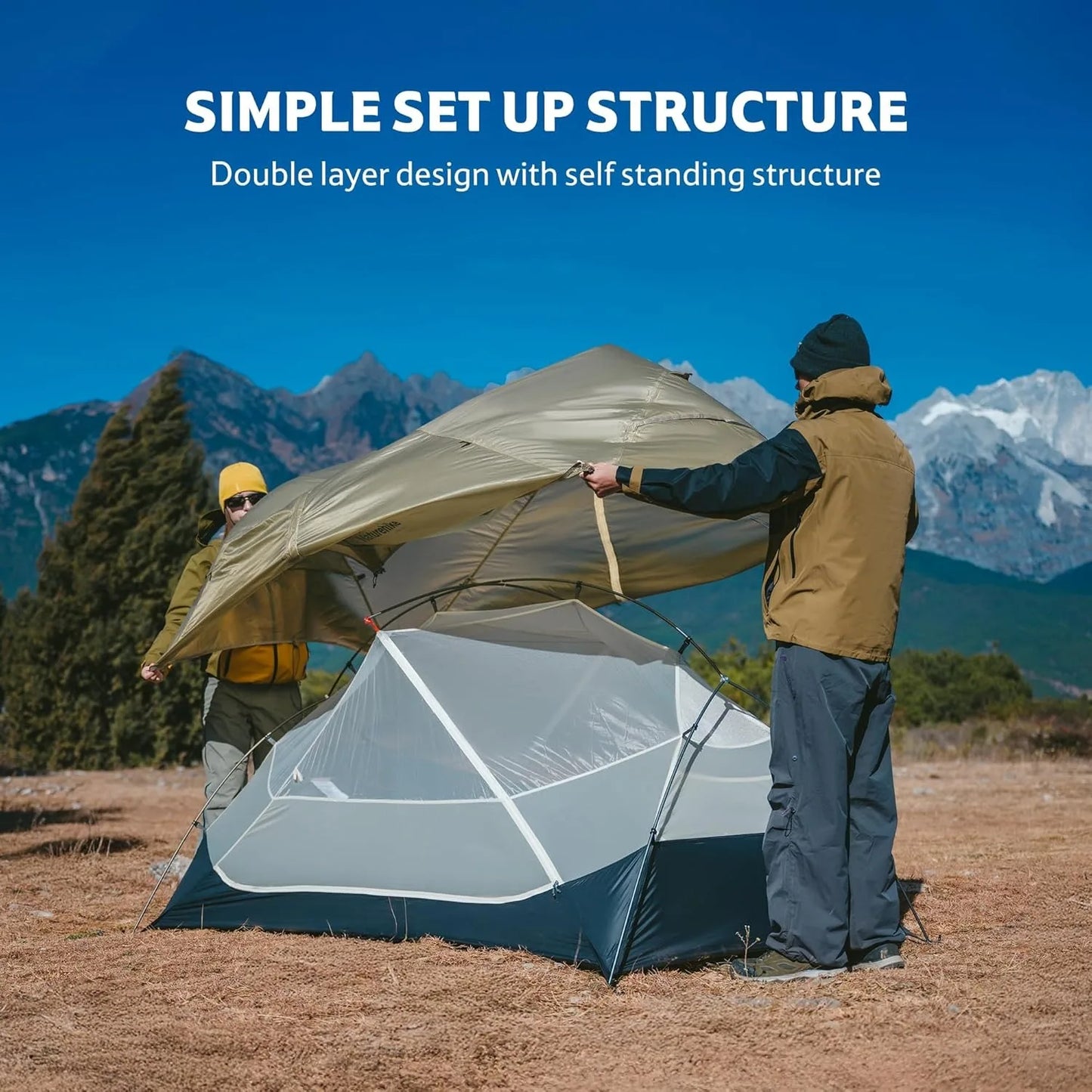 Naturehike Mongar UL Ultralight Backpacking Tent 15D Nylon Waterproof Hiking Tent 1/2 Person Riding Travel Trekking Shelter Tent