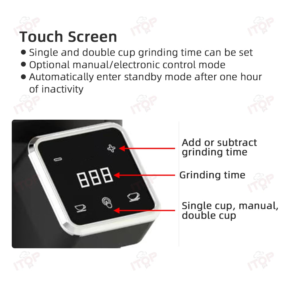SUBARASI 64mm Commercial Coffee Grinder With Stainless Steel Flat Burr