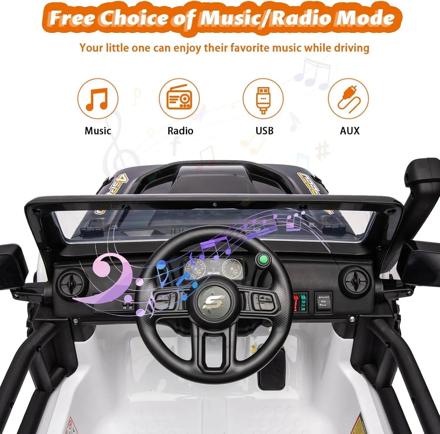24V 2 Seater Ride On Car for Kids Electric Truck with Remote Control Ride on Truck w/ 4-Wheeler Suspension 4WD Battery Powered