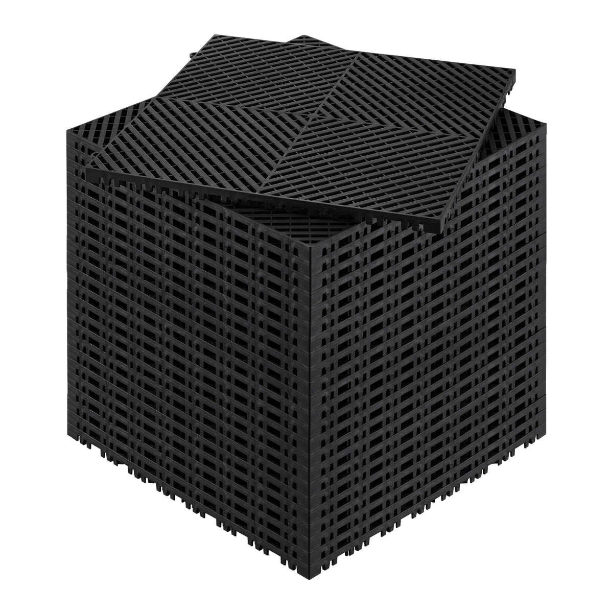 SucceBuy Interlocking Drainage Mat 15.7” x 15.7” 24 Pcs Splicing Drainage Mats PP Drainage Floor Tile and Shower Mat for Garage