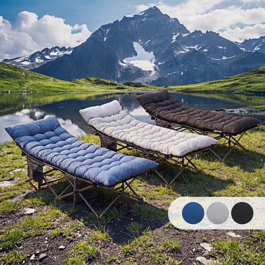 JHK Folding Camping Cot With Cushion Portable And Sturdy
