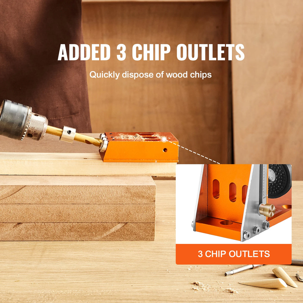 SucceBuy Adjustable Pocket Hole Jig Kit With Drill Accessories