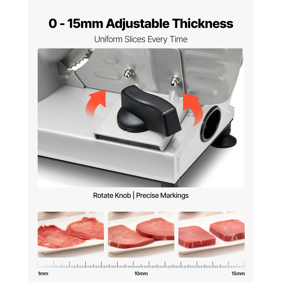 SucceBuy Electric Meat Slicer With Dual Stainless Steel Blades