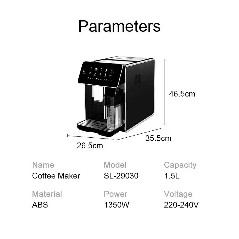 Full Automatic Espresso Maker With Thermoblock Heating System And Grinder