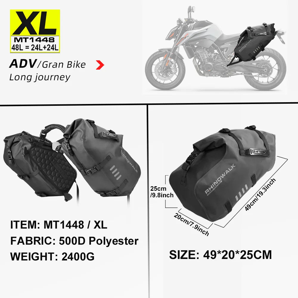 Waterproof Universal Motorcycle Saddle Bags For Outdoor Travel