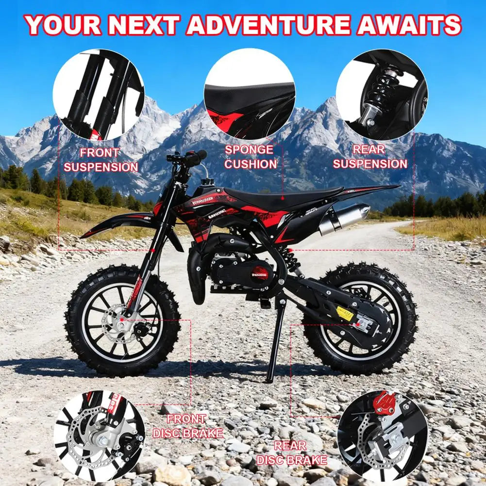 Gas Powered Kids Dirt Bike 49cc 2 Stroke Pocket Motorbike