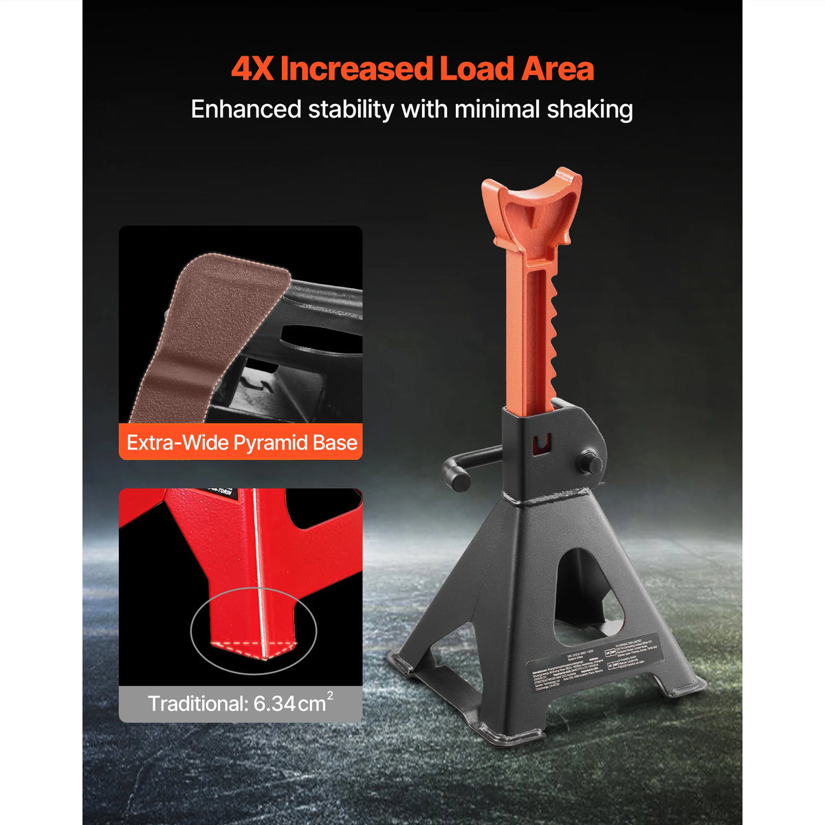 SucceBuy Heavy Duty Steel Jack Stands With Locking Protection