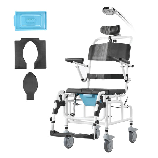 SucceBuy Shower Wheelchair Aluminum Alloy For Shower Use 300lb Capacity