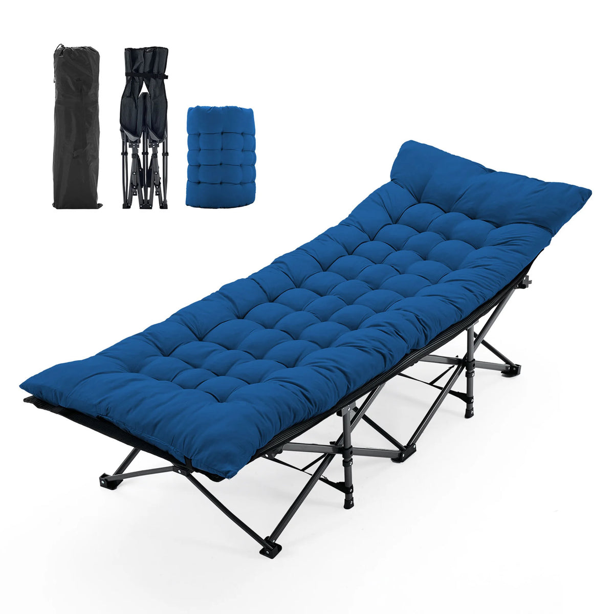 JHK Folding Camping Cot With Cushion Portable And Sturdy
