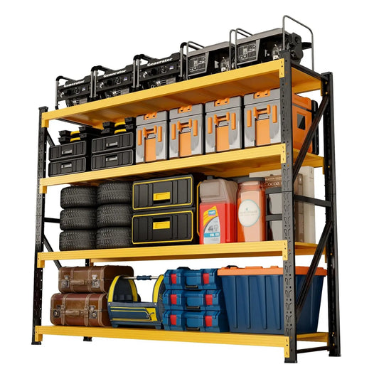 5000lbs Garage Shelving Heavy Duty, 4-Tier Metal Adjustable Garage Shelves, Storage Shelves for Warehouse, Pantry,, Customized