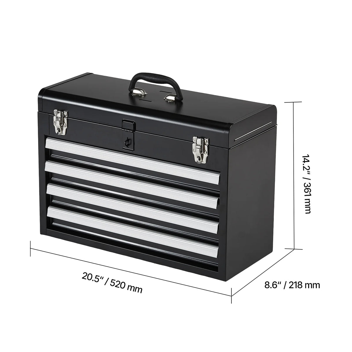 SucceBuy Four Drawer Portable Metal Toolbox With Secure Locking