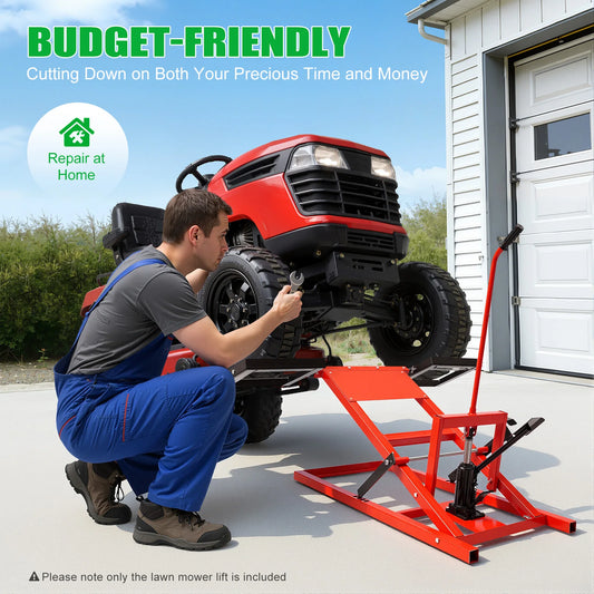 Lawn Mower Lift Hydraulic Lift Jack Adjustable Lawn Mower Lift Garden Tractor Maintenance & Repair Heavy Duty Lifting Tool