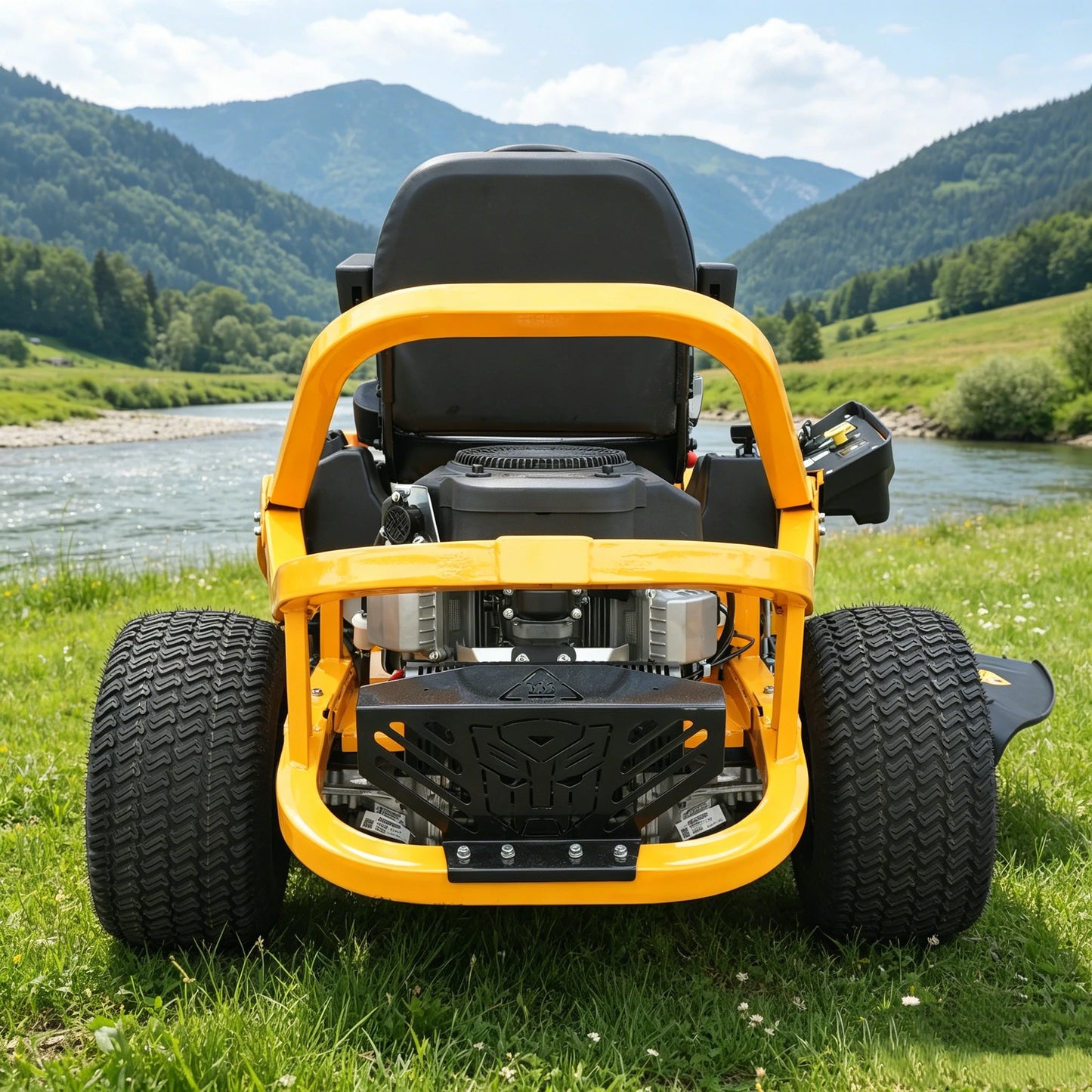 Electric Start Riding Lawn Mower 42-Inch Deck Size High Performance Battery Powered Garden Mower Machine